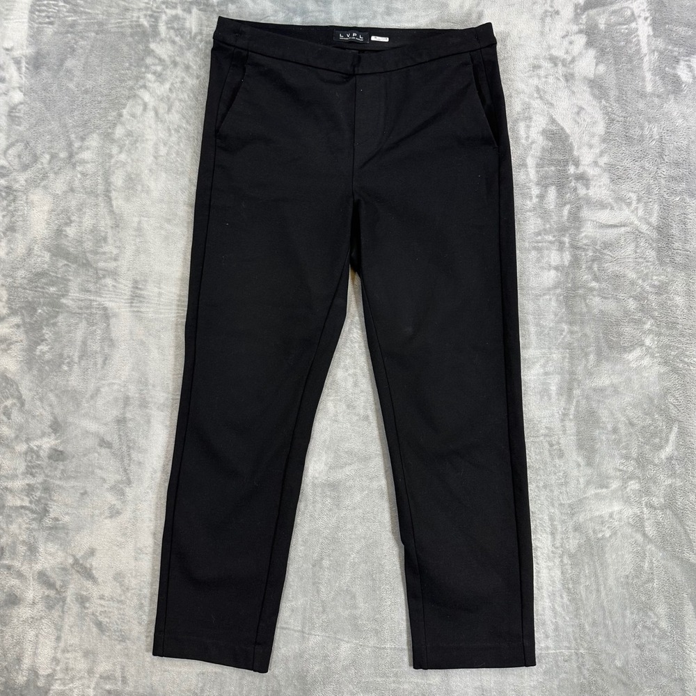 Liverpool Slim Tapered Ponte Knit Ankle Pants Womens Size 6/28 Black Trousers